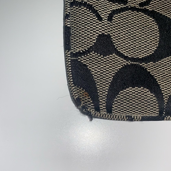 Coach Wristlet Wallet Signature‎ C Jaquard Print Classic Mini Bag Black Logo - Picture 9 of 9